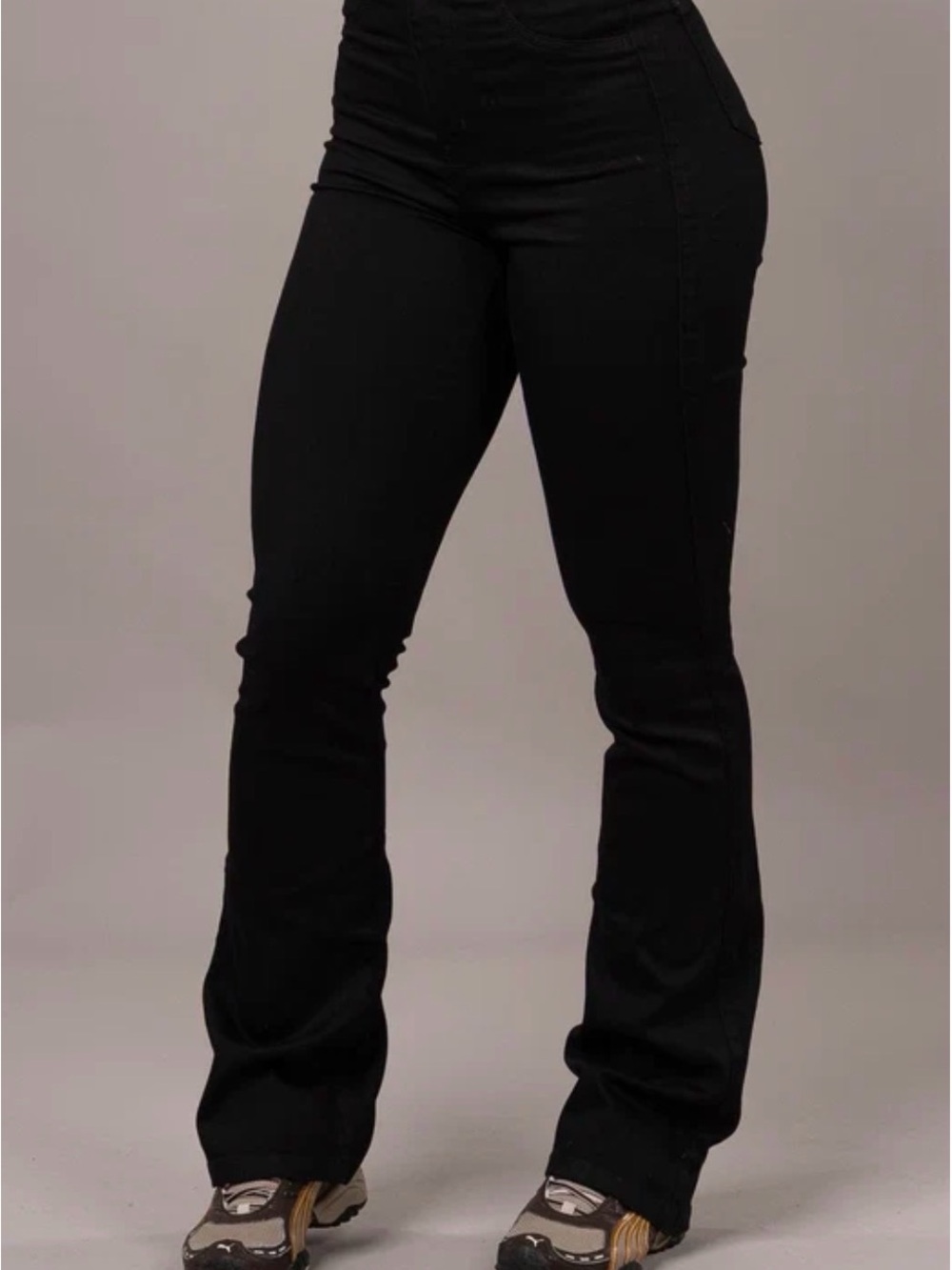 FITJEANS Women’s Black High Rise Flare Jeans Small Petite